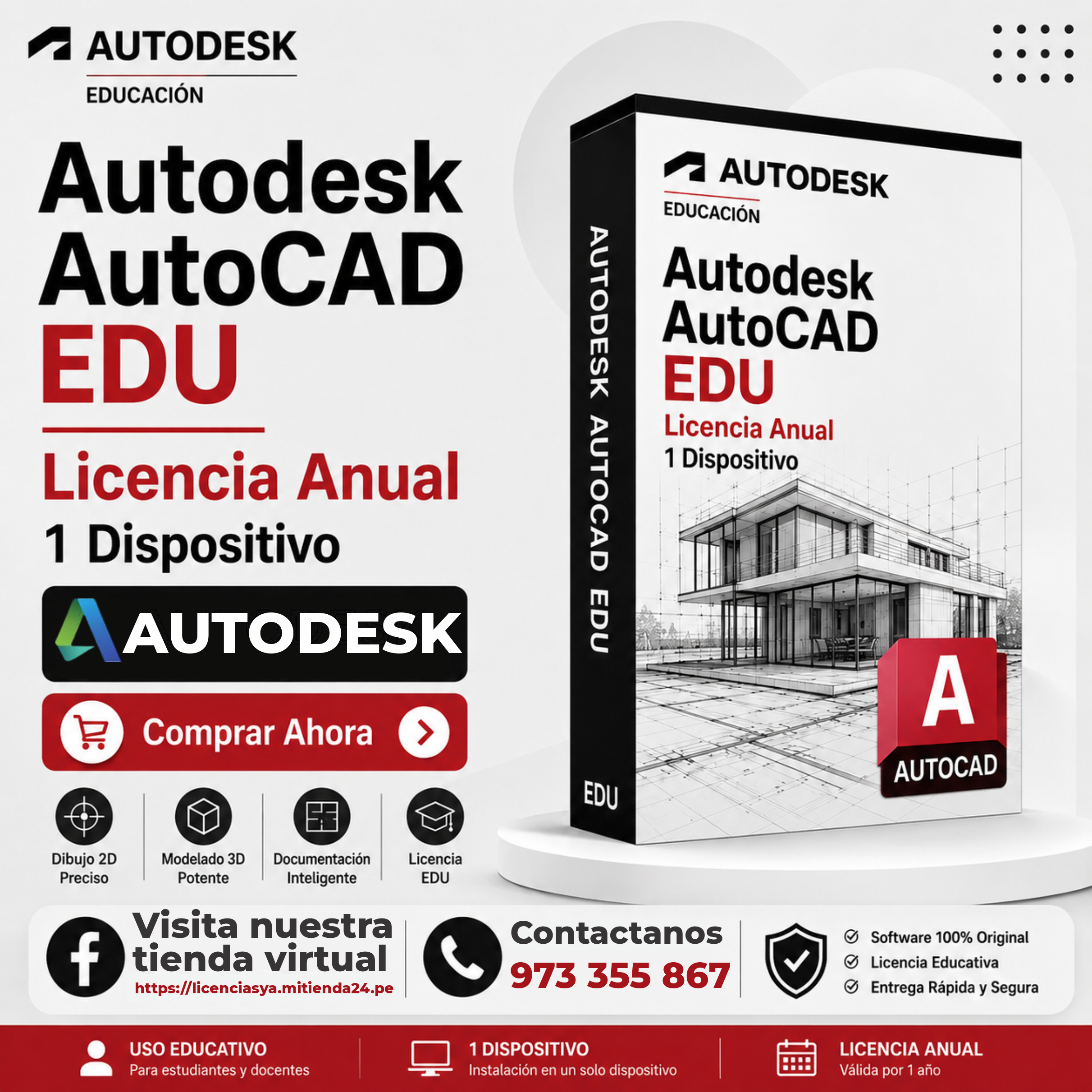 Autodesk AutoCAD 2027 EDU Suscripción anual