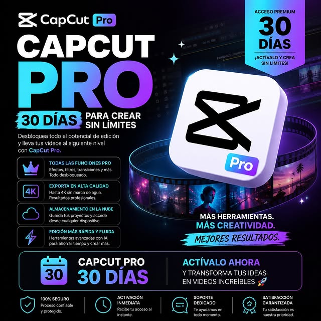 Con CapCut PRO durante 30 días