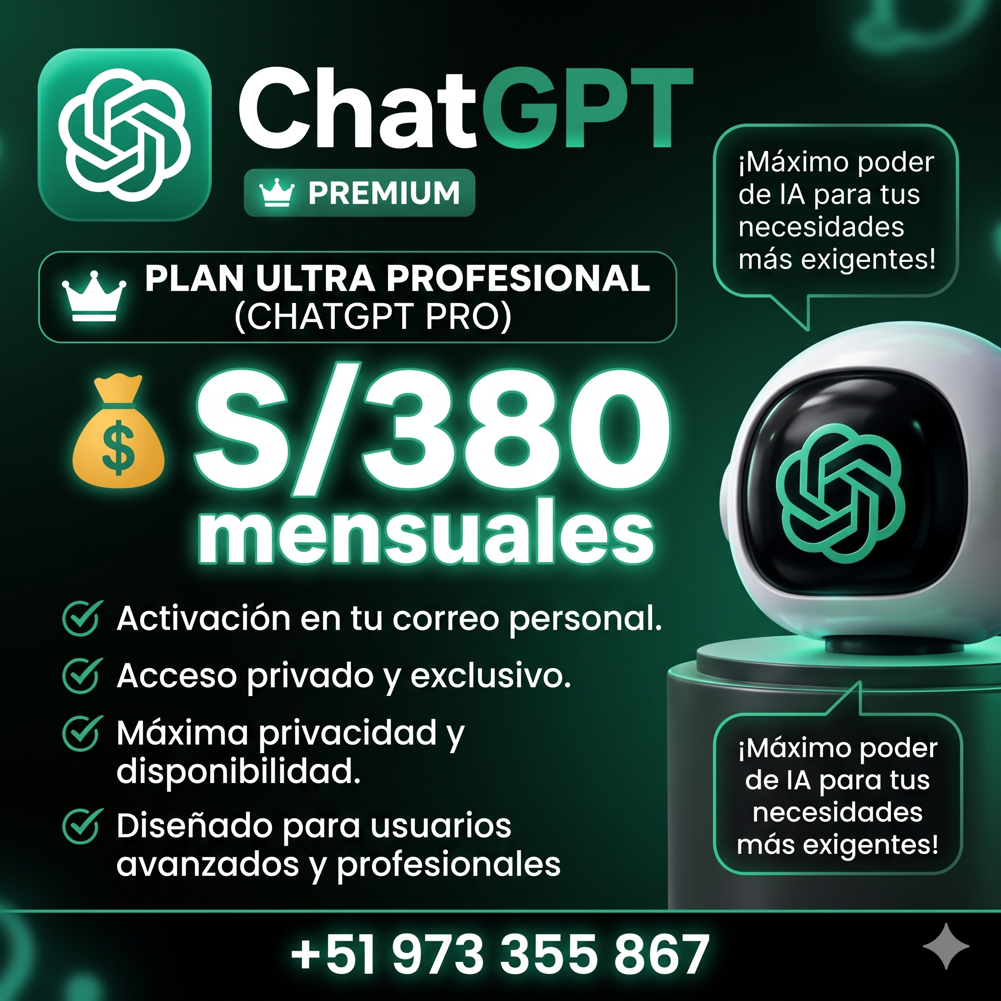 👑 PLAN ULTRA PROFESIONAL (CHATGPT PRO)