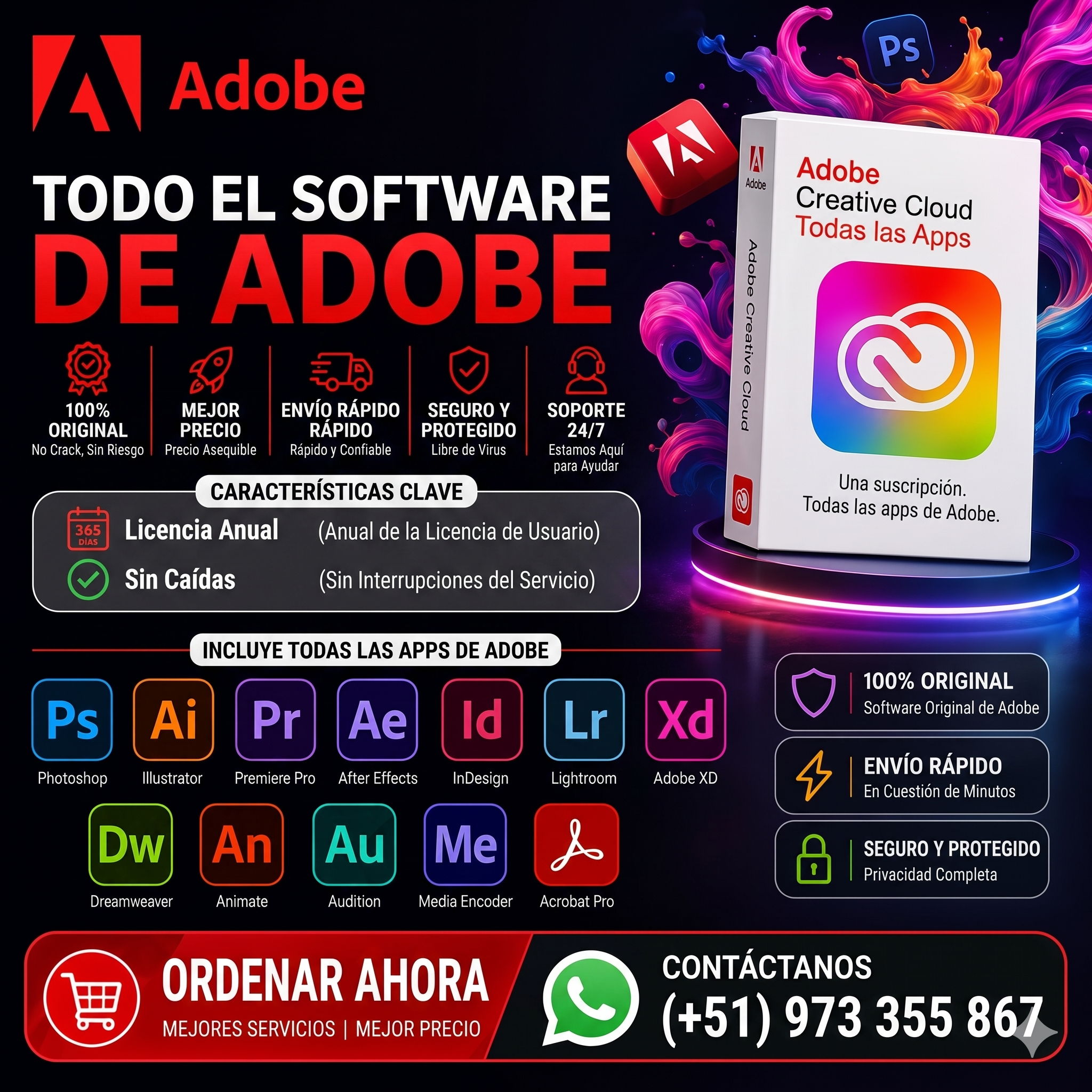Adobe Creative Cloud - Licencia estudiante 1 AÑO