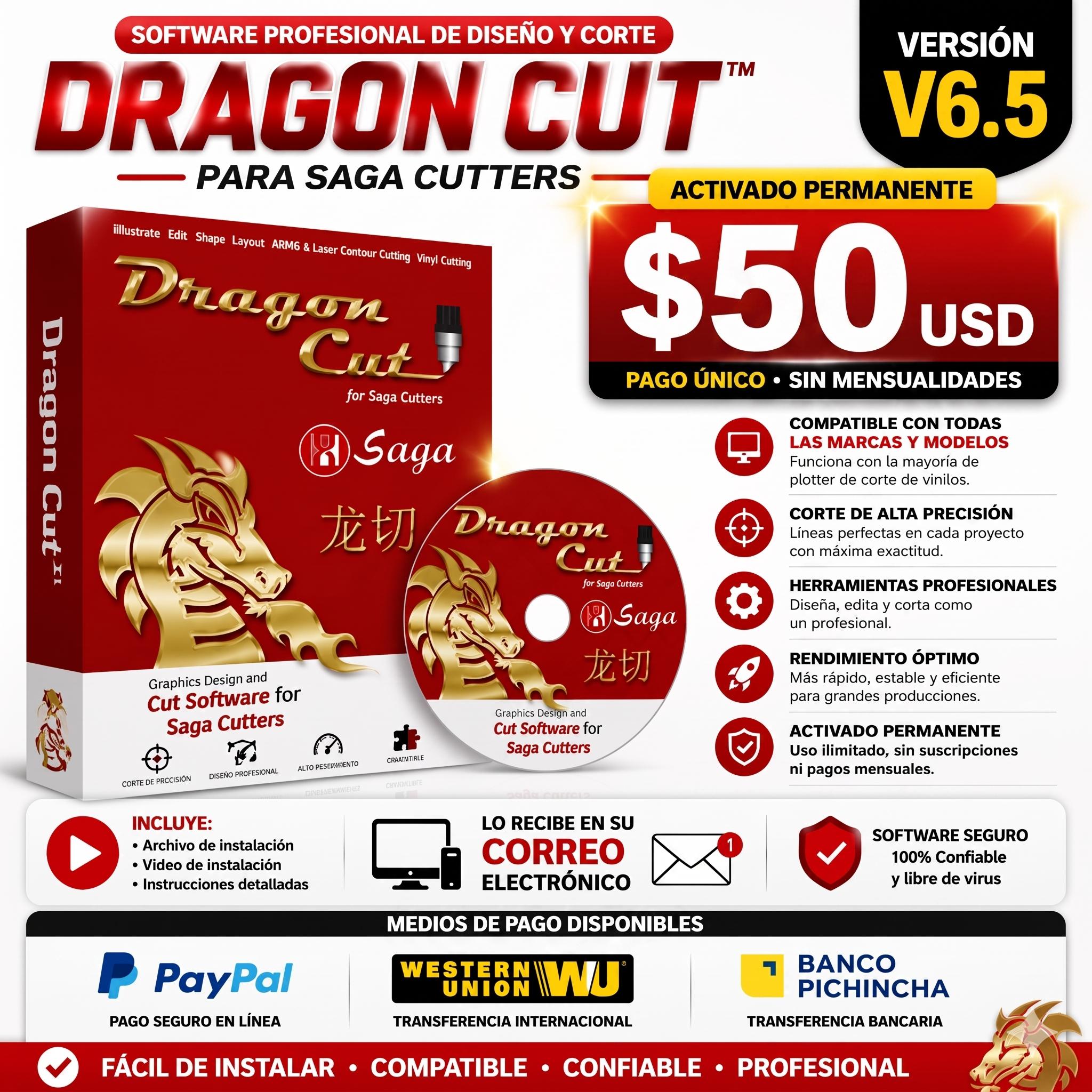 🔥 DRAGON CUT V6.5 – SOFTWARE PROFESIONAL PARA CORTE DE VINIL 🔥